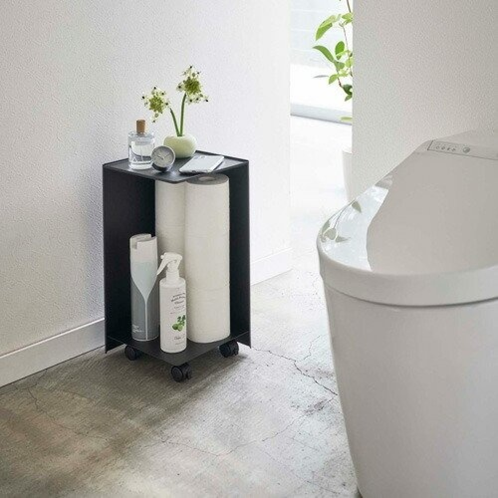 Storage trolley, TOWER ROLLING ORGANISER, 24 x 24 x H 44 cm, Black in the group Storage / Kitchen storage at SmartaSaker.se (40888)