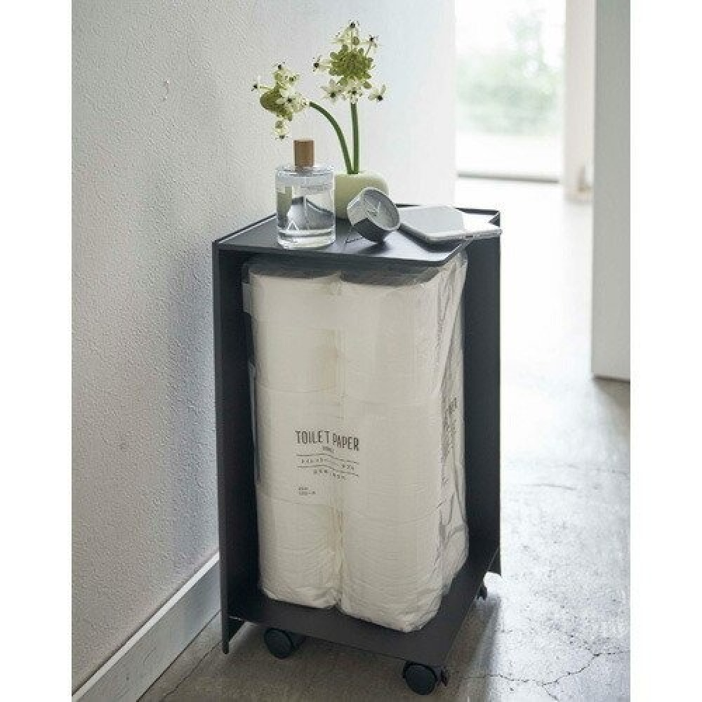 Storage trolley, TOWER ROLLING ORGANISER, 24 x 24 x H 44 cm, Black in the group Storage / Kitchen storage at SmartaSaker.se (40888)