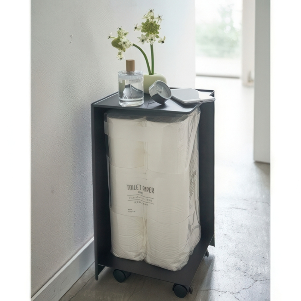 Storage trolley, TOWER ROLLING ORGANISER, 24 x 24 x H 44 cm, Black in the group Storage / Kitchen storage at SmartaSaker.se (40888)