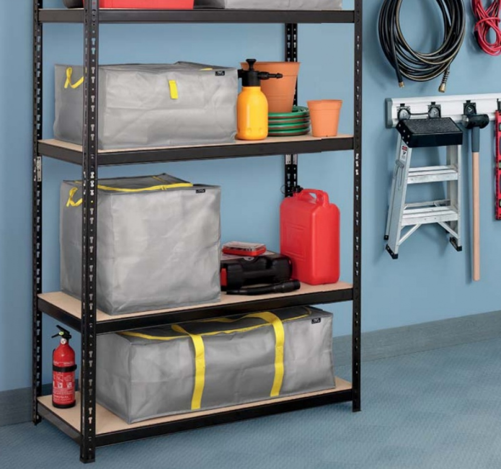 Multipurpose bag, 120 L TAURUS SUPER TOUGH XL, 90 x 45 x H 30 cm, Silver grey / Yellow in the group Storage / Storage room and garage / Storage bags at SmartaSaker.se (40893)