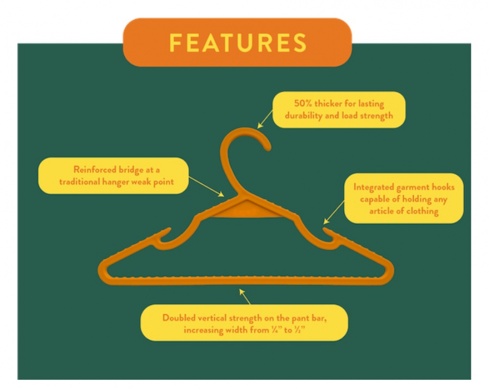 Hangers , from recycled plastic, Set of 10, (r e ) ˣ OCEAN HANGERS, 42 cm, Black in the group Storage / Wardrobe storage / Hangers and hooks at SmartaSaker.se (40897)