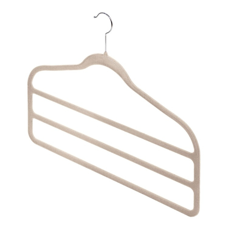Hangers for pants, 3 Tier, Set of 2, VELVET ANTI-SLIP, 45 cm in the group Storage / Wardrobe storage / Hangers and hooks at SmartaSaker.se (40898)