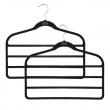 Hangers for pants, 4 Tier, Set of 2, VELVET PANT HANGERS, 45 cm, Black Hangers for pants, 4 Tier, Set of 2, VELVET PANT HANGERS, 45 cm, Black