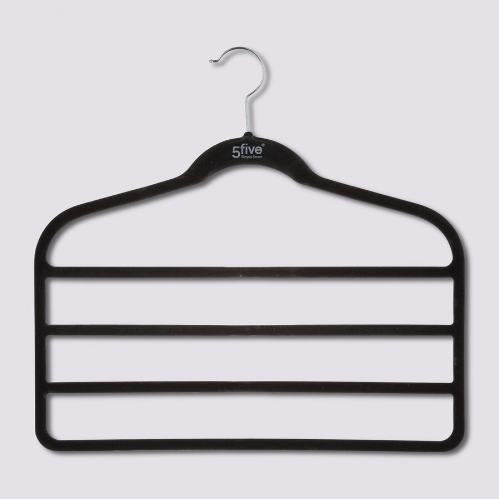 Hangers for pants, 4 Tier, Set of 2, VELVET PANT HANGERS, 45 cm, Black in the group Storage / Wardrobe storage / Hangers and hooks at SmartaSaker.se (40899)