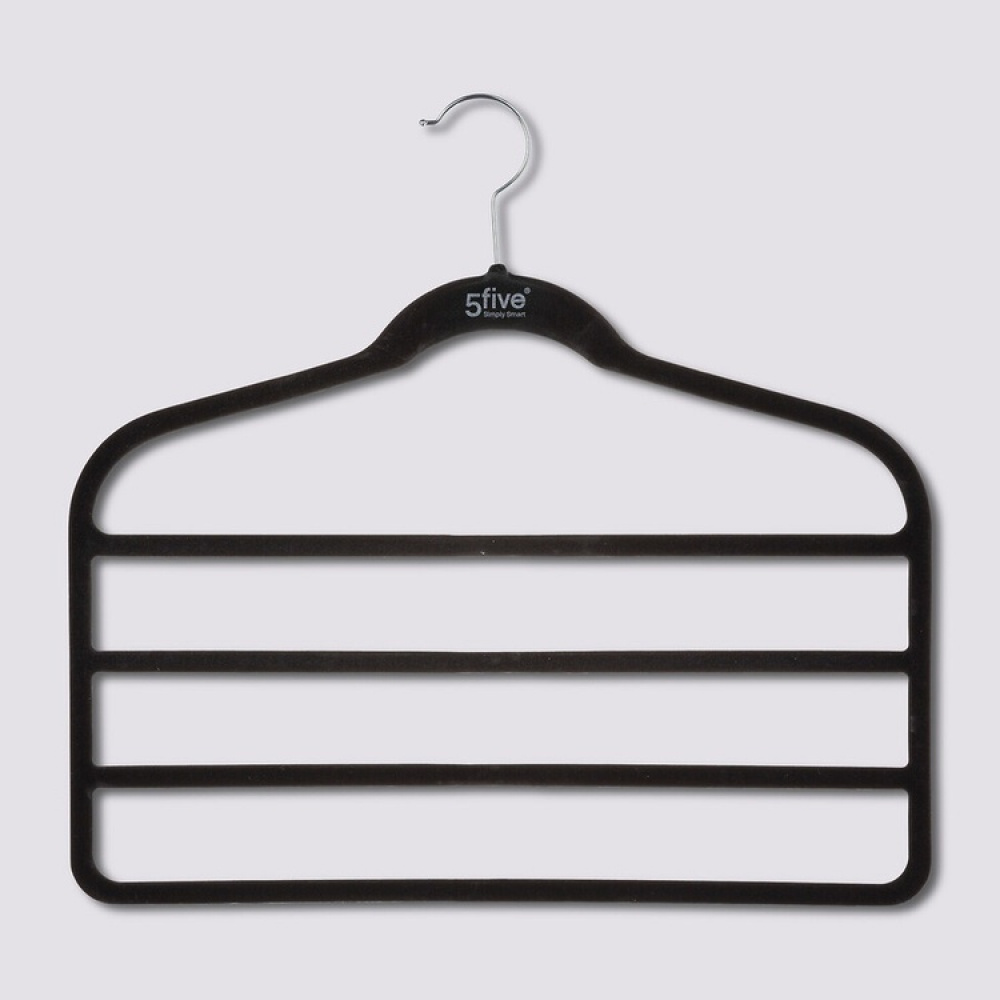 Hangers for pants, 4 Tier, Set of 2, VELVET PANT HANGERS, 45 cm, Black in the group Storage / Wardrobe storage / Hangers and hooks at SmartaSaker.se (40899)