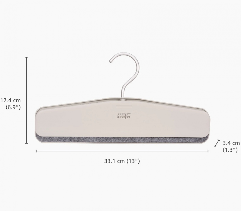 Clamping Hangers, Set of 2, ORDERLY EASY GRIP, Joseph Joseph, Ecru in the group Storage / Wardrobe storage / Hangers and hooks at SmartaSaker.se (40900)