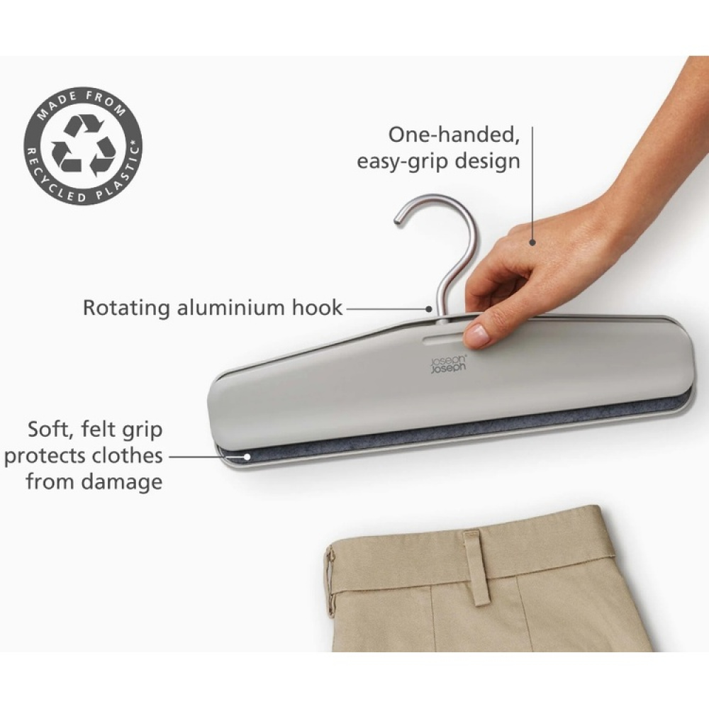 Clamping Hangers, Set of 2, ORDERLY EASY GRIP, Joseph Joseph, Ecru in the group Storage / Wardrobe storage / Hangers and hooks at SmartaSaker.se (40900)