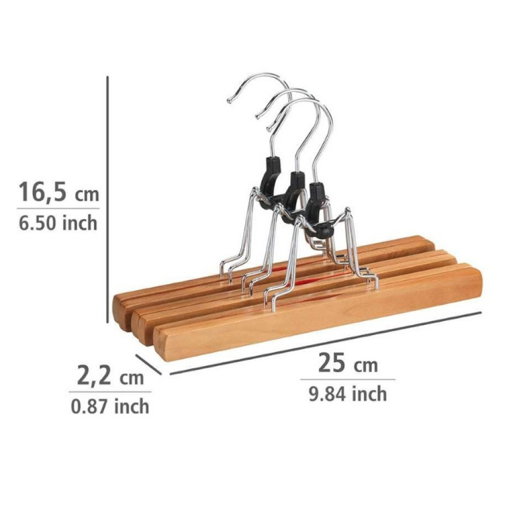Clamping Hangers, wood, Set of 3, PREMIUM, Nature in the group Storage / Wardrobe storage / Hangers and hooks at SmartaSaker.se (40907)