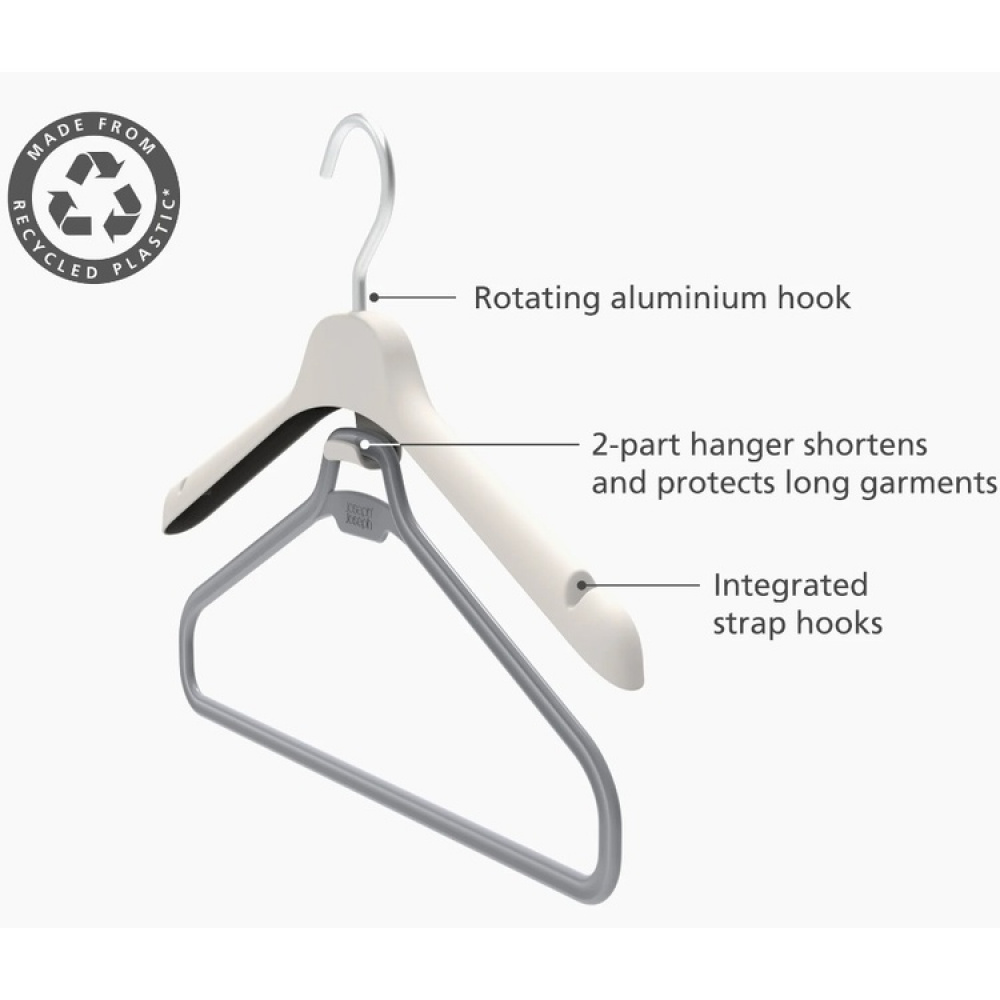 Hangers, Set of 2, ORDERLY LONG GARMENT, Joseph Joseph, 42,5 cm, Ecru in the group Storage / Wardrobe storage / Hangers and hooks at SmartaSaker.se (40913)