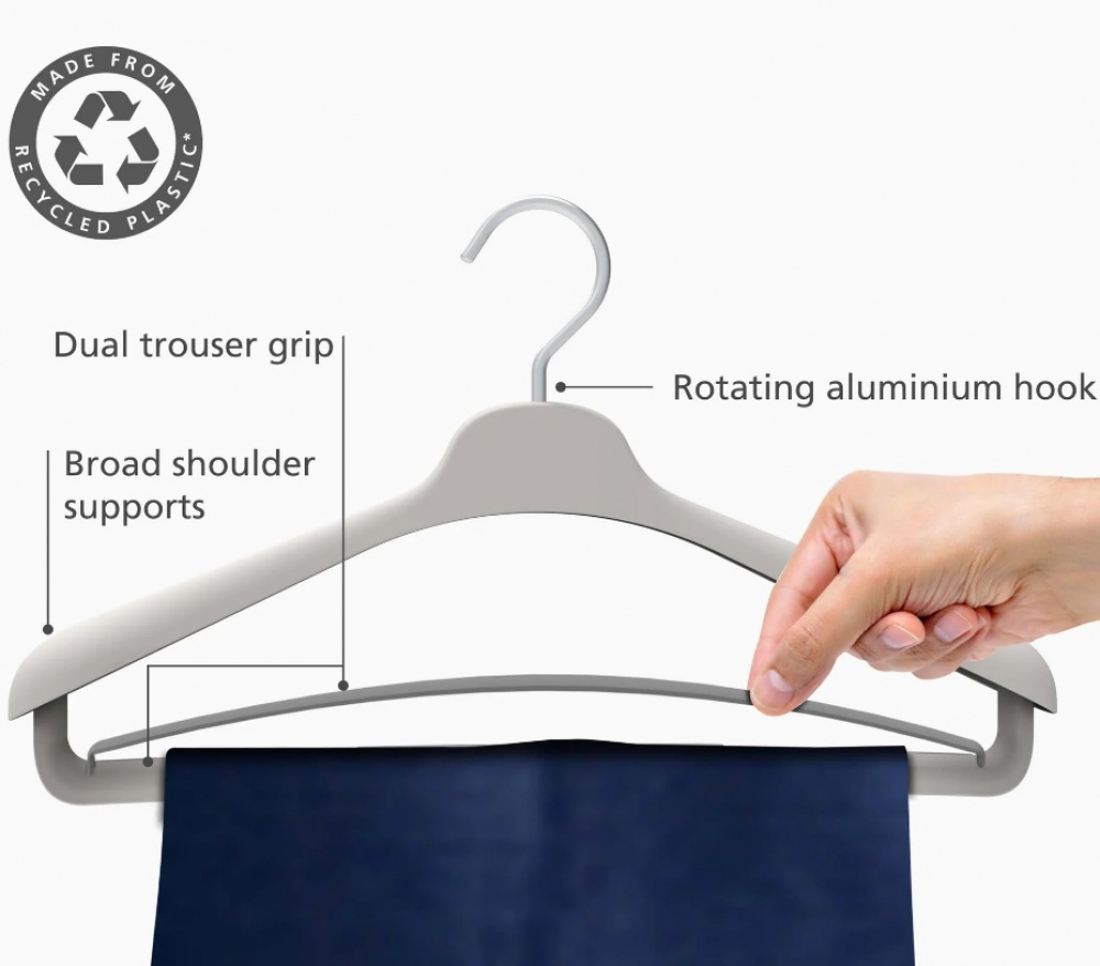 Hangers, Set of 2, ORDERLY SUIT HANGERS, Joseph Joseph, 42 cm, Ecru in the group Storage / Wardrobe storage / Hangers and hooks at SmartaSaker.se (40914)