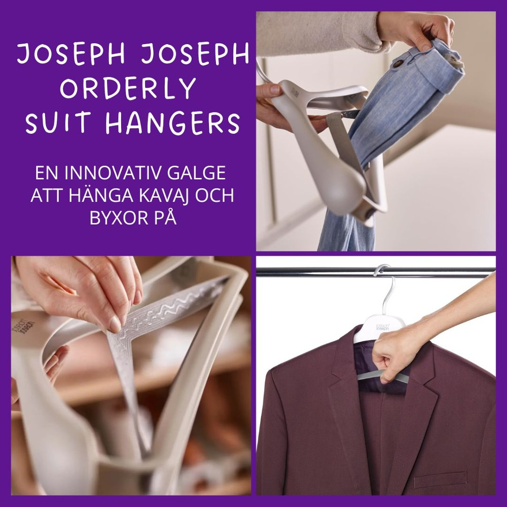 Hangers, Set of 2, ORDERLY SUIT HANGERS, Joseph Joseph, 42 cm, Ecru in the group Storage / Wardrobe storage / Hangers and hooks at SmartaSaker.se (40914)