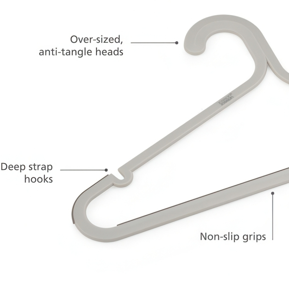 Hangers, Anti slip, Set of 5, ORDERLY ANTI-TANGLE, Joseph Joseph, 41,5 cm, Ecru in the group Storage / Wardrobe storage at SmartaSaker.se (40916)