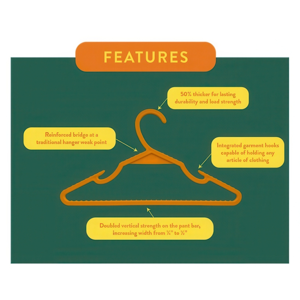 Hanger from recycled plastic, (r e ) ˣ OCEAN HANGER, 42 cm, Black in the group Storage / Wardrobe storage / Hangers and hooks at SmartaSaker.se (40921)