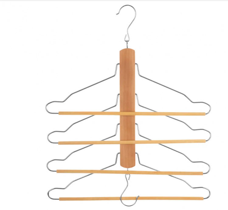 Hanger for 4 pants / shirts, CASCADE WOOD HANGER, Nature in the group Storage / Wardrobe storage / Hangers and hooks at SmartaSaker.se (40924)