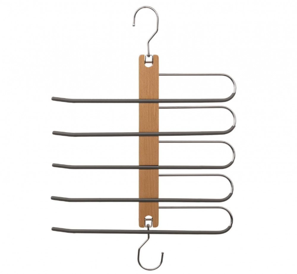 Hanger for 5 pants, CASCADE PANT HANGER, Nature / Grey in the group Storage / Wardrobe storage / Hangers and hooks at SmartaSaker.se (40928)
