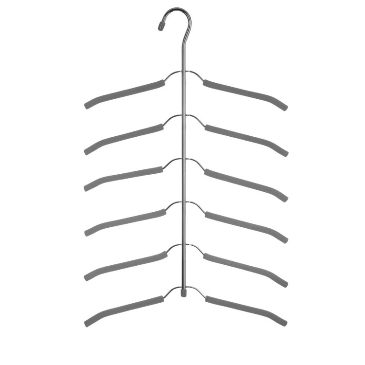 Hanger for 6 Shirts, SOFT CASCADE, 37 cm, Silver / Grey in the group Storage / Wardrobe storage / Hangers and hooks at SmartaSaker.se (40929)
