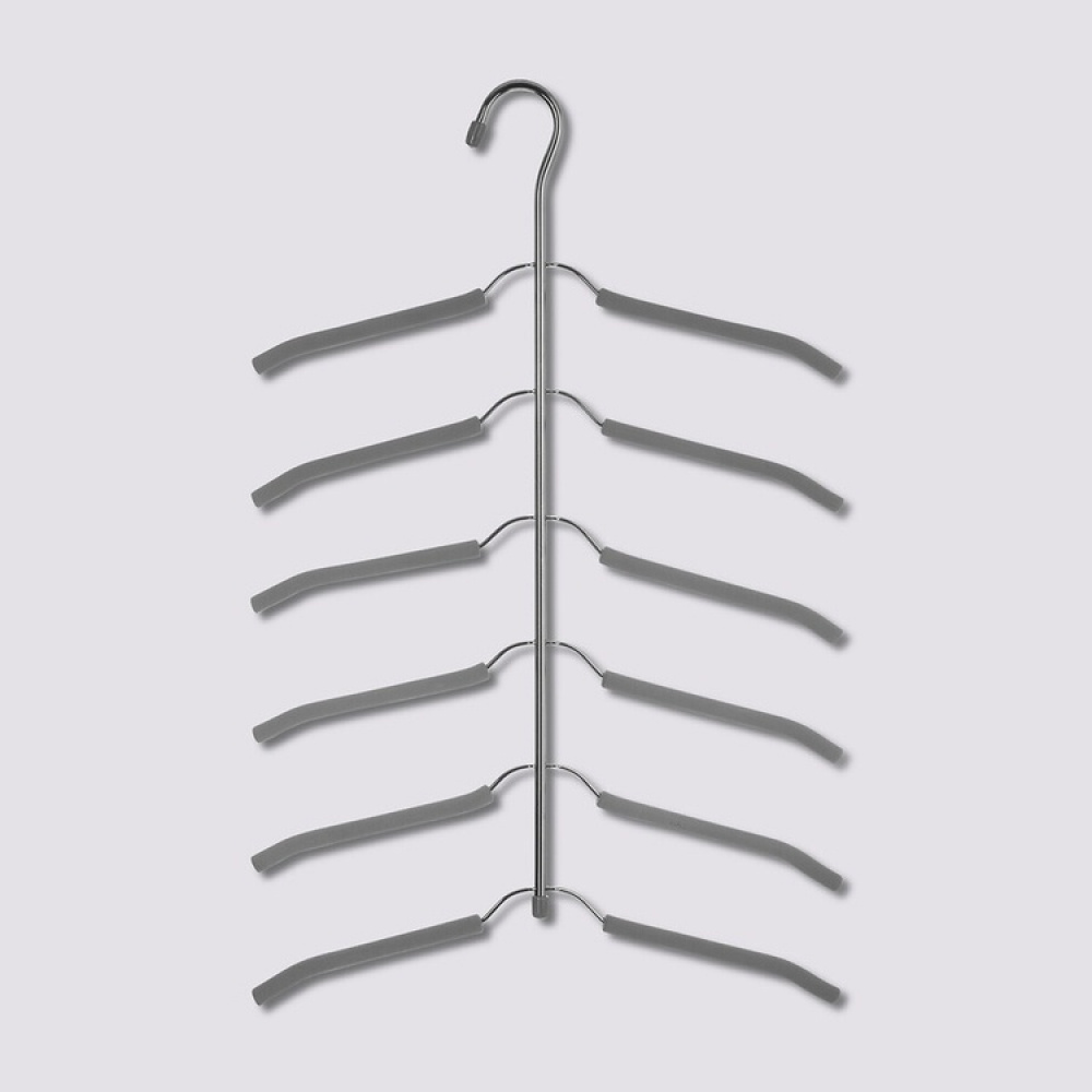 Hanger for 6 Shirts, SOFT CASCADE, 37 cm, Silver / Grey in the group Storage / Wardrobe storage / Hangers and hooks at SmartaSaker.se (40929)