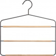 Hanger, Metal and Wood, STRONG 3-PANTS HANGER, 34 x H 36 cm, Black / Nataural Hanger, Metal and Wood, STRONG 3-PANTS HANGER, 34 x H 36 cm, Black / Nataural