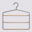 Hanger, Metal and Wood, STRONG 3-PANTS HANGER, 34 x H 36 cm, Black / Nataural Hanger, Metal and Wood, STRONG 3-PANTS HANGER, 34 x H 36 cm, Black / Nataural