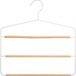 Hanger, Metal and Wood, STRONG 3-PANTS HANGER, 34 x H.36 cm, White/ Nataural Hanger, Metal and Wood, STRONG 3-PANTS HANGER, 34 x H.36 cm, White/ Nataural