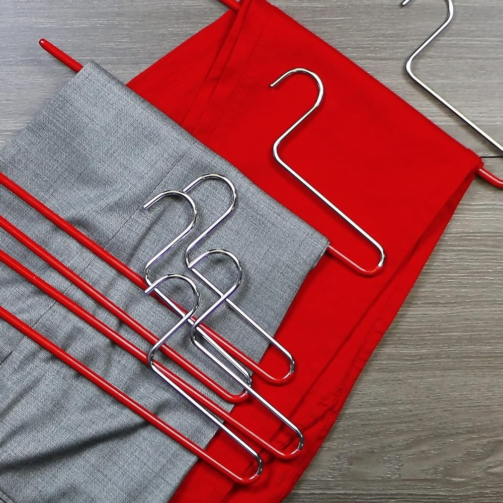 Hanger for Trousers, Anti-Slip, MAWA HOSENBÜGEL, 35 cm, Red / Silver in the group Storage / Wardrobe storage / Hangers and hooks at SmartaSaker.se (40934)