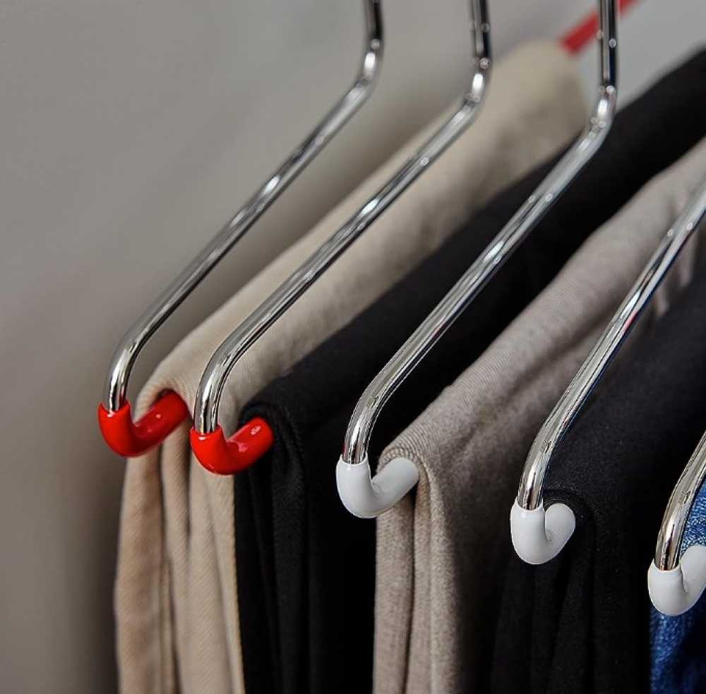 Hanger for Trousers, Anti-Slip, MAWA HOSENBÜGEL, 35 cm, Red / Silver in the group Storage / Wardrobe storage / Hangers and hooks at SmartaSaker.se (40934)