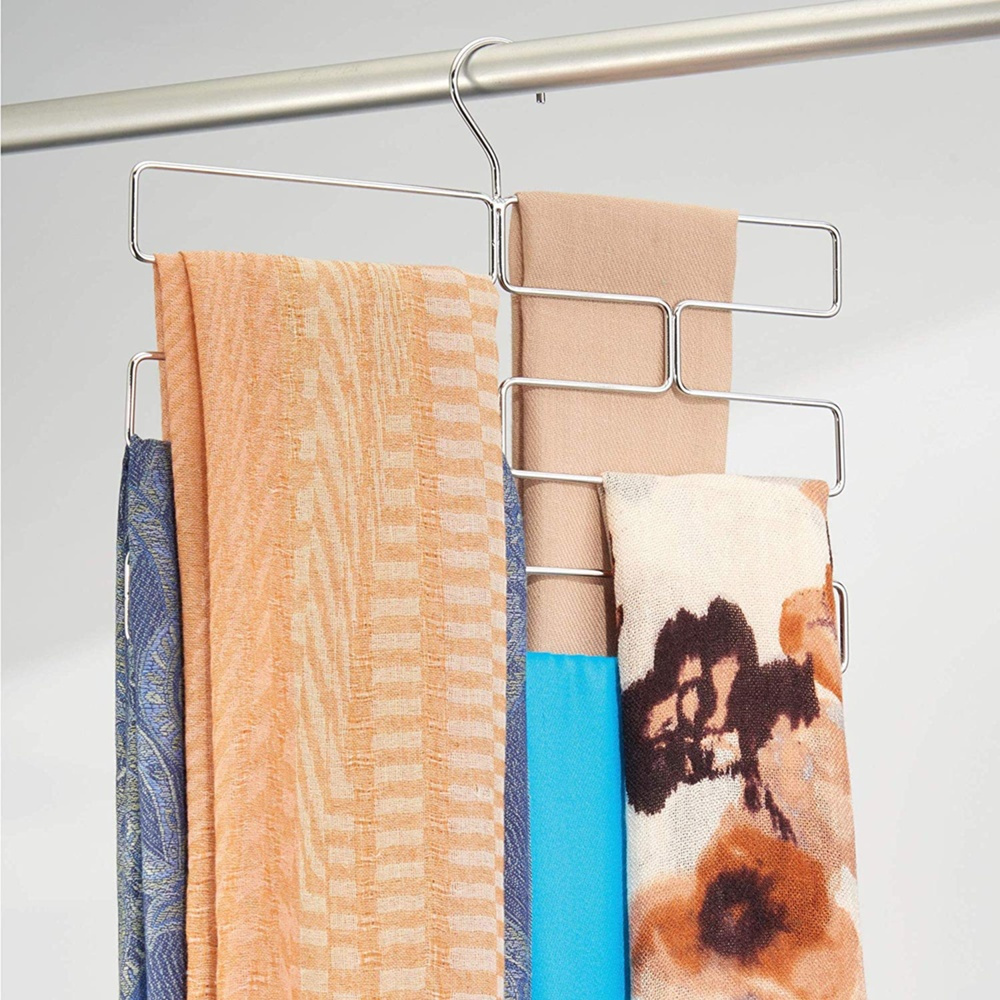 Hanger for shawls, scarves and leggings, 8 compartments, LEGGING ORGANIZER, Silver in the group Storage / Wardrobe storage / Hangers and hooks at SmartaSaker.se (40951)