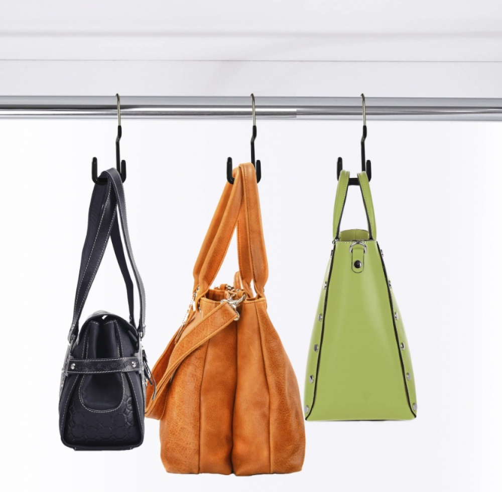 Hanger in metal for bags, MAWA PURSE HANGER, Silver/ Black in the group Storage / Wardrobe storage / Bag storage at SmartaSaker.se (40961)