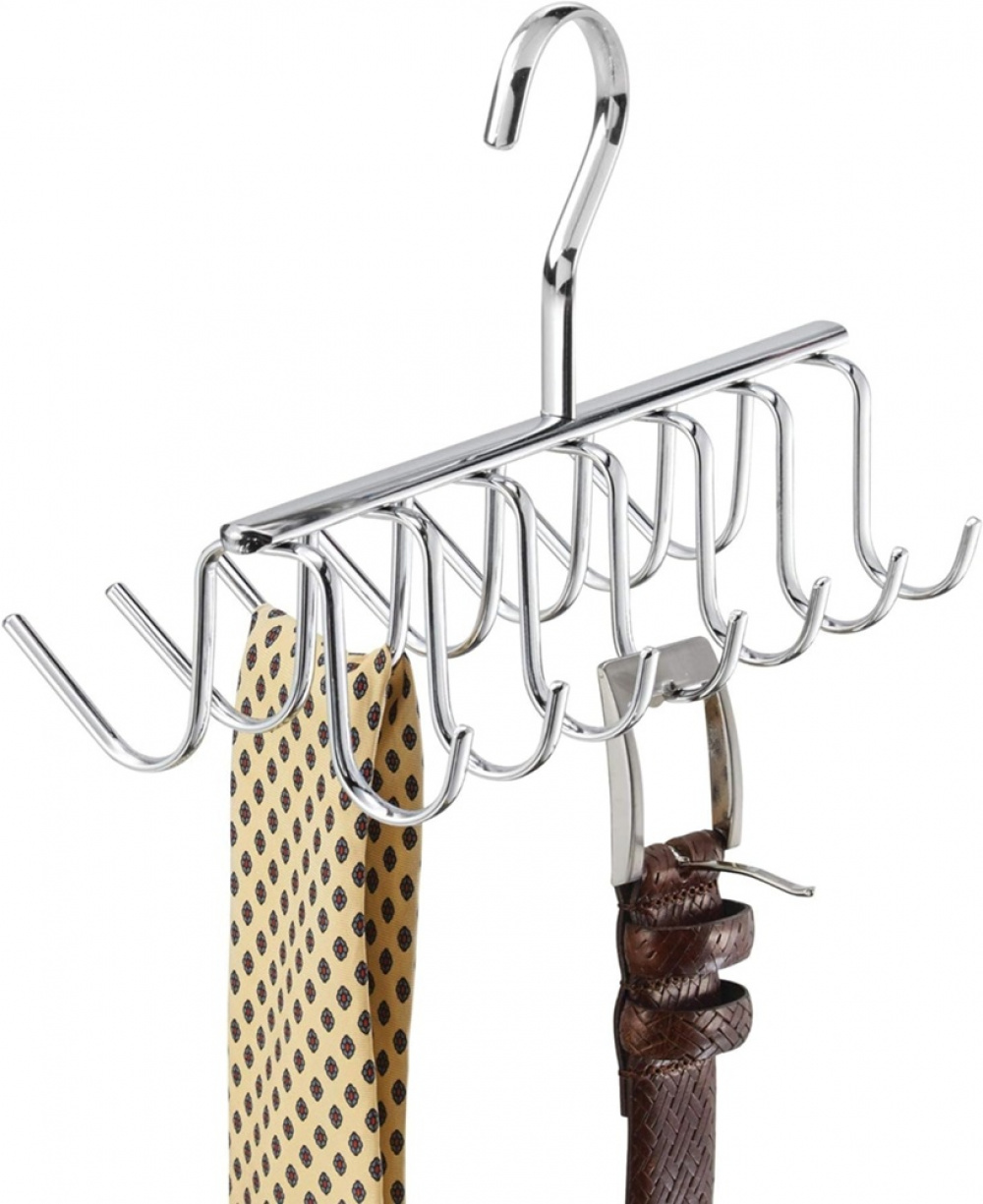 Hanger in metal for ties and belts, AXIS, Silver in the group Storage / Wardrobe storage / Hangers and hooks at SmartaSaker.se (40962)