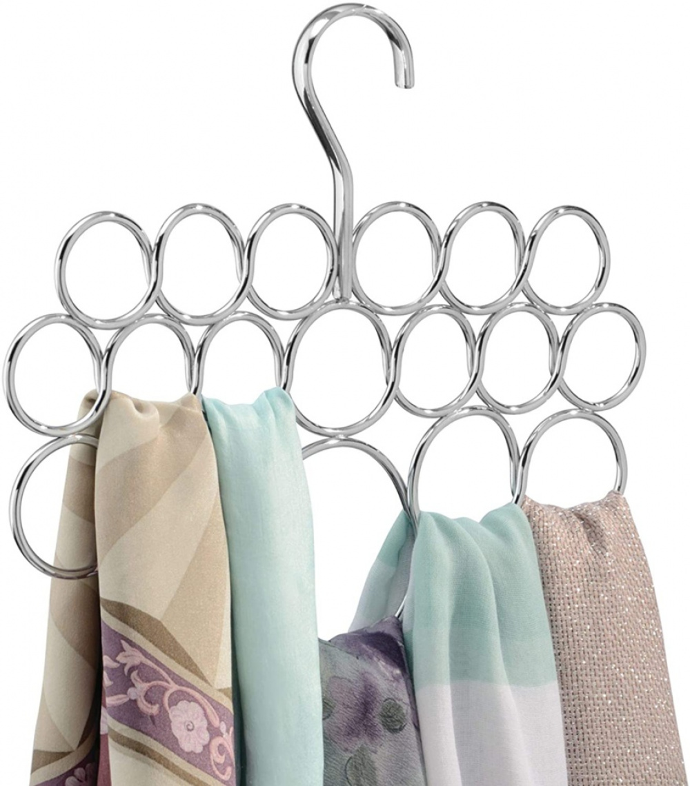 Hanger in metal, for shawls and scarves, 18 SMALL LOOPS, Silver in the group Storage / Wardrobe storage / Hangers and hooks at SmartaSaker.se (40967)