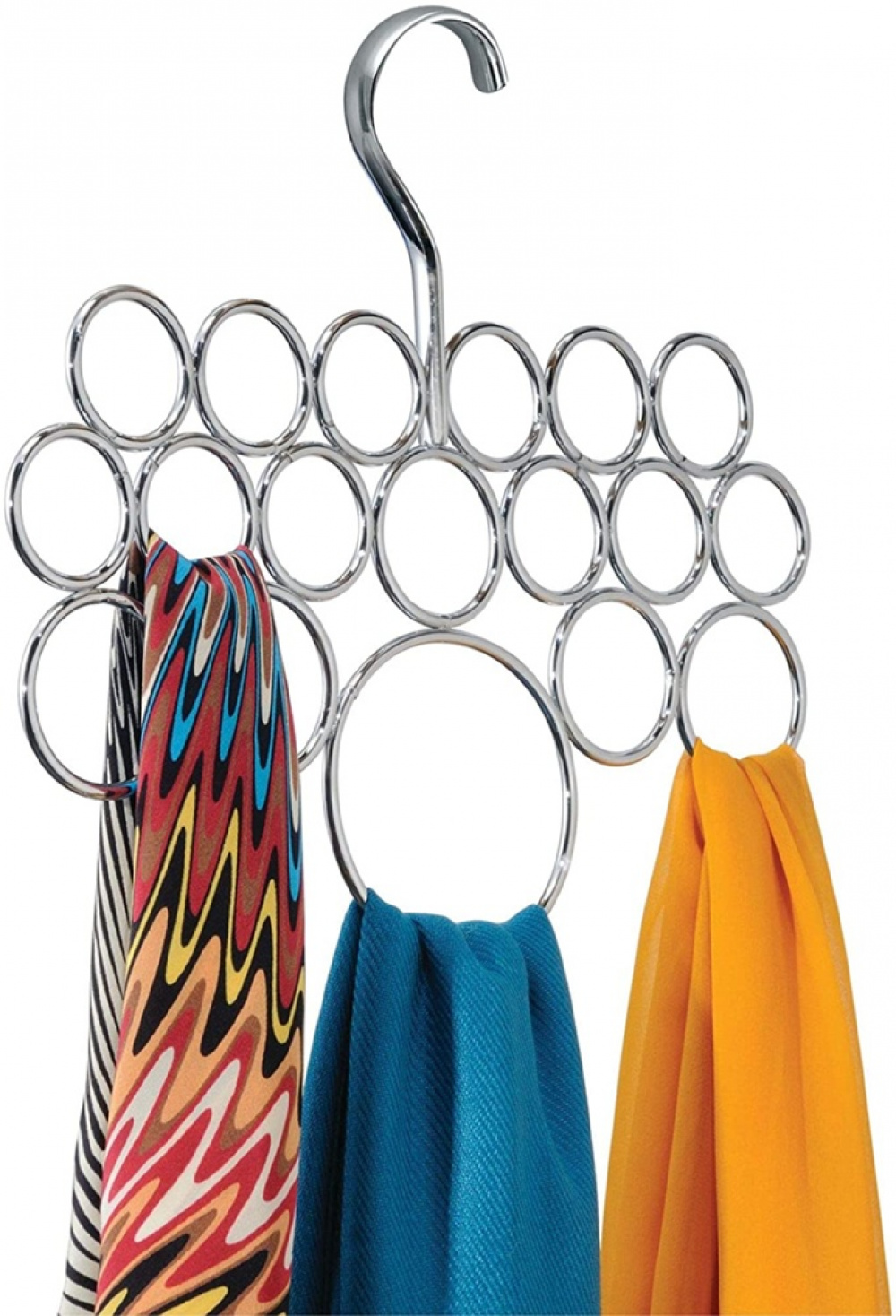 Hanger in metal, for shawls and scarves, 18 SMALL LOOPS, Silver in the group Storage / Wardrobe storage / Hangers and hooks at SmartaSaker.se (40967)