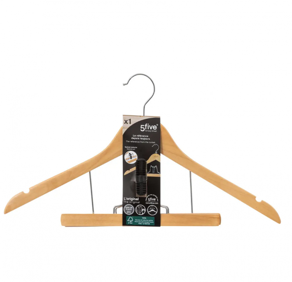 Wood hanger, SUIT HANGER, 44,5 cm, Nature in the group Storage / Wardrobe storage / Hangers and hooks at SmartaSaker.se (40969)