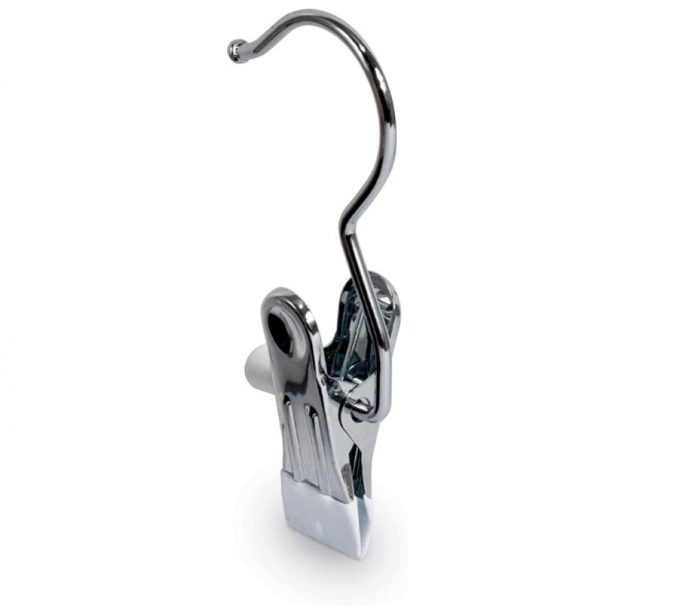 Hangers with clip, Set of 4, ANTI-SLIP, Silver / White in the group Storage / Wardrobe storage / Shoe storage at SmartaSaker.se (40983)