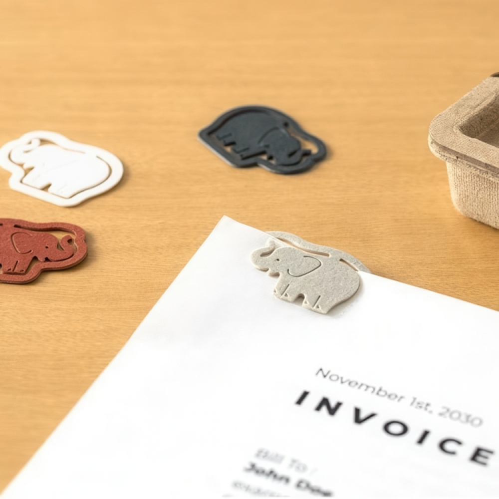 Paper Clips in cardboard, Set of 16, P-CLIPS - PAPER ELEPHANTS, Midori, Assorted in the group Storage / Office supplies at SmartaSaker.se (40989)