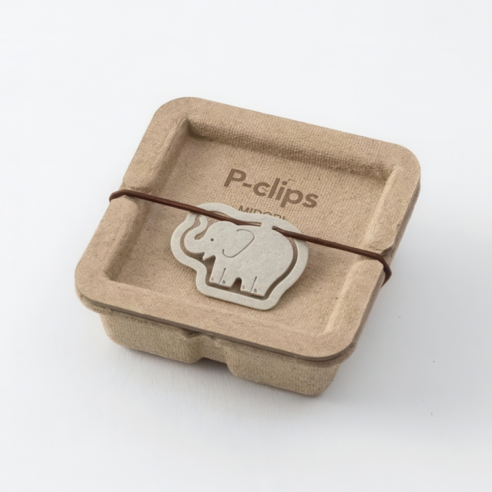Paper Clips in cardboard, Set of 16, P-CLIPS - PAPER ELEPHANTS, Midori, Assorted in the group Storage / Office supplies at SmartaSaker.se (40989)