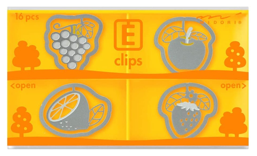 Paper Clips, E-CLIPS - FRUIT, 16 psc, Midori, Silver in the group Storage / Office supplies at SmartaSaker.se (40992)