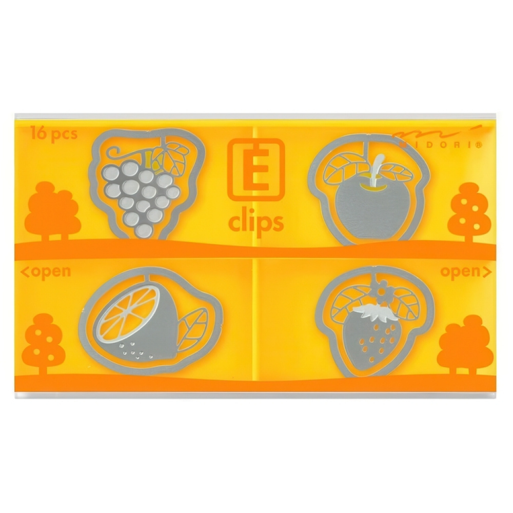 Paper Clips, E-CLIPS - FRUIT, 16 psc, Midori, Silver in the group Storage / Office supplies at SmartaSaker.se (40992)