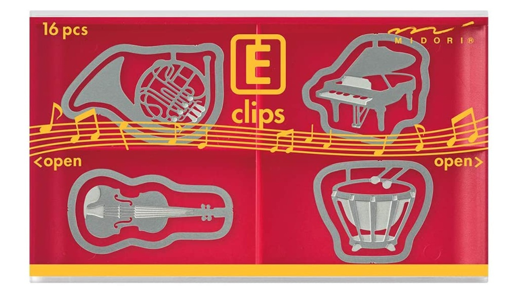 Paper Clips, E-CLIPS - MUSICAL INSTRUMENT, 16 psc, Midori, Silver in the group Storage / Office supplies at SmartaSaker.se (40995)