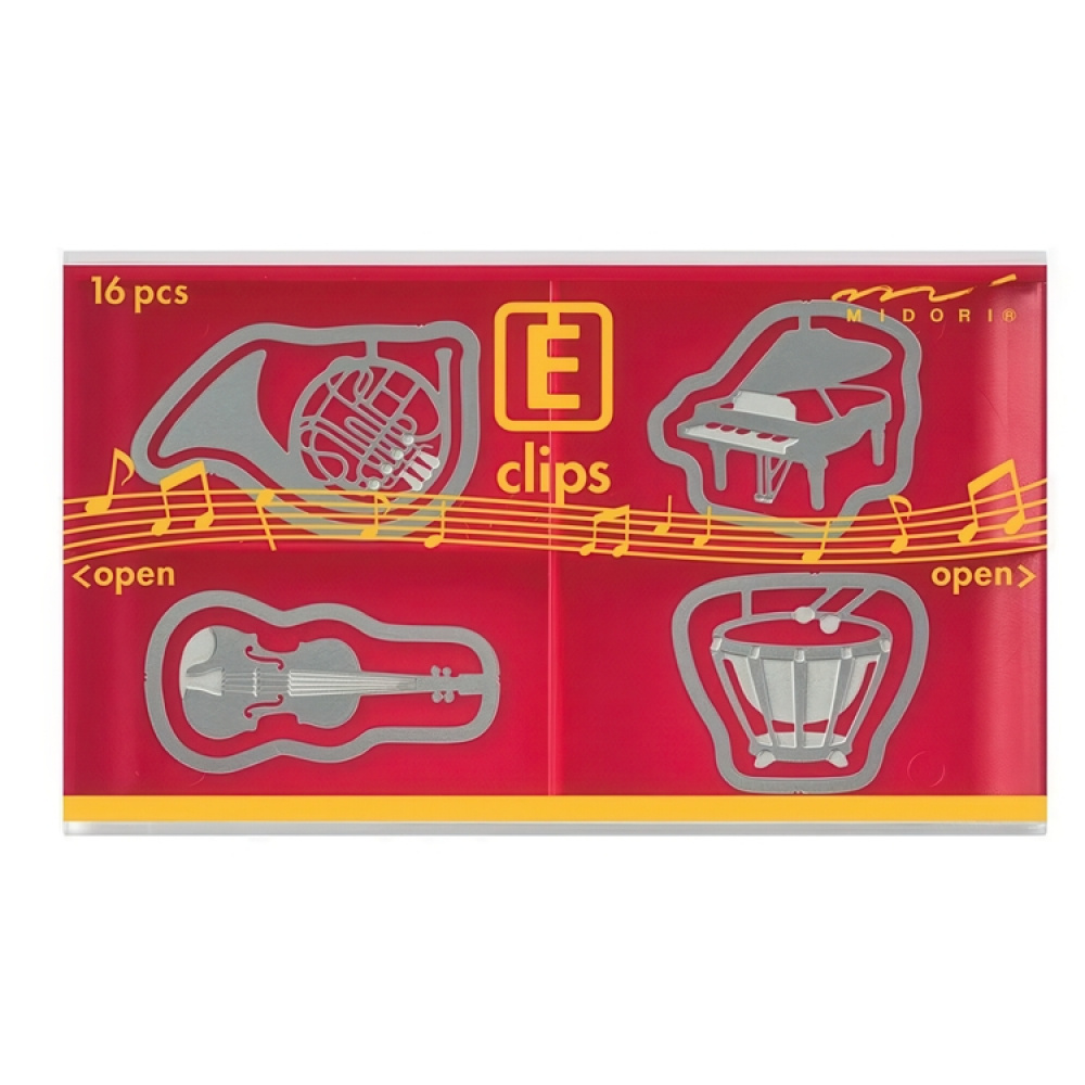 Paper Clips, E-CLIPS - MUSICAL INSTRUMENT, 16 psc, Midori, Silver in the group Storage / Office supplies at SmartaSaker.se (40995)