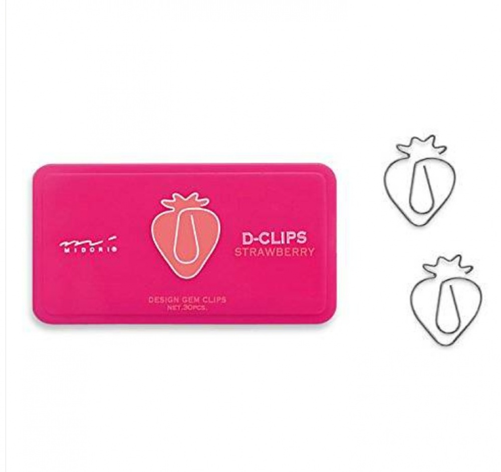 Paper Clips, Set of 30, D-CLIPS STRAWBERRY, Midori, Pink / silver in the group Storage / Office supplies at SmartaSaker.se (41000)