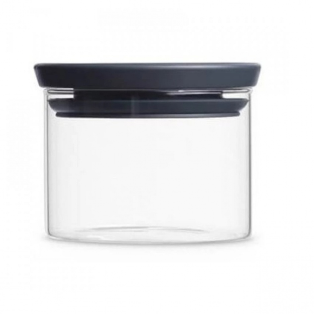 Glass Canister, 0,3L, STACKABLE SMALL JAR, Ø 10,4 x H 8,5 cm, Brabantia, Clear / Dark Grey in the group Storage / Kitchen storage / Storage bins and jars / Brabantia at SmartaSaker.se (41003)