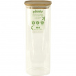 Glass Canister, 2,2 L, PEBBLY SQUARE LARGE, Clear / Bamboo Glass Canister, 2,2 L, PEBBLY SQUARE LARGE, Clear / Bamboo