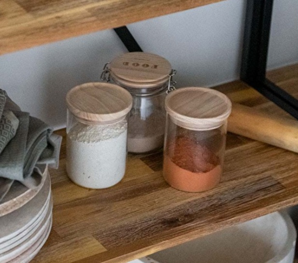 Glass Canister, 0,6 L, HERMET ROUND SMALL, Clear / Nature in the group Storage / Kitchen storage / Storage bins and jars at SmartaSaker.se (41010)