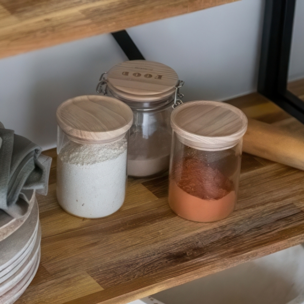 Glass Canister, 0,6 L, HERMET ROUND SMALL, Clear / Nature in the group Storage / Kitchen storage / Storage jars at SmartaSaker.se (41010)