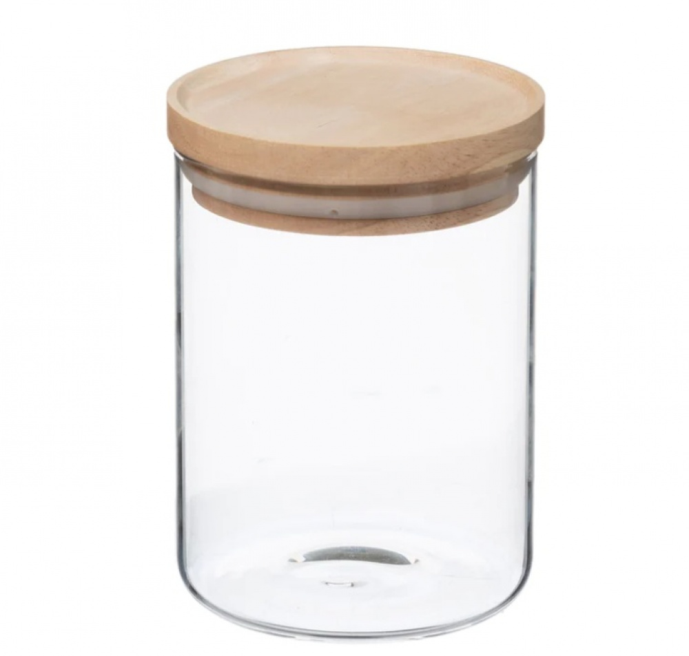 Glass Canister, 0,6 L, HERMET ROUND SMALL, Clear / Nature in the group Storage / Kitchen storage / Storage bins and jars at SmartaSaker.se (41010)