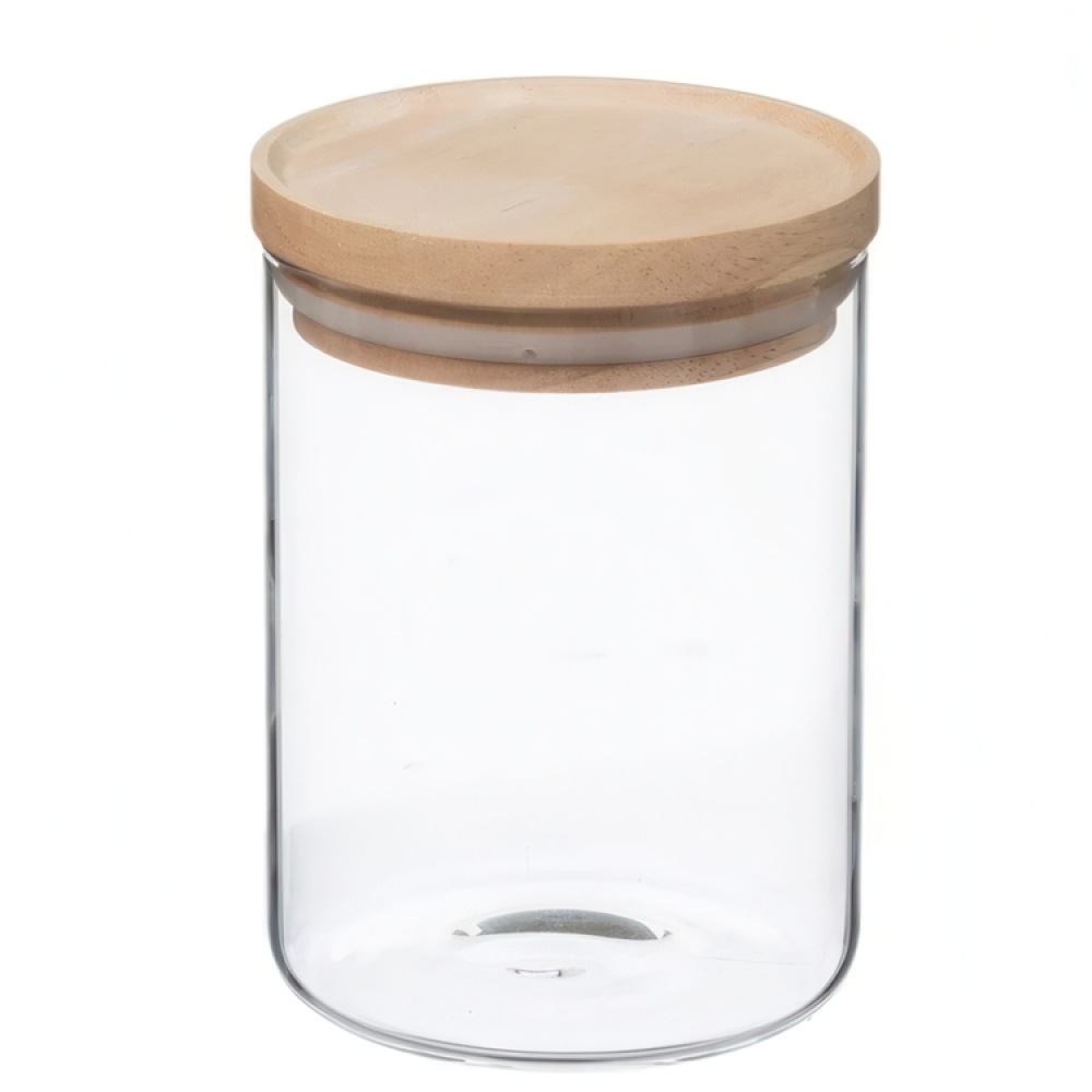 Glass Canister, 0,6 L, HERMET ROUND SMALL, Clear / Nature in the group Storage / Kitchen storage / Storage jars at SmartaSaker.se (41010)
