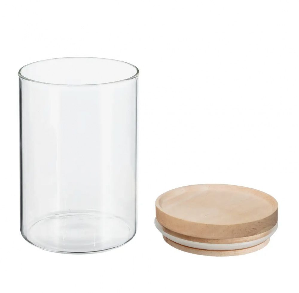 Glass Canister, 0,6 L, HERMET ROUND SMALL, Clear / Nature in the group Storage / Kitchen storage / Storage bins and jars at SmartaSaker.se (41010)