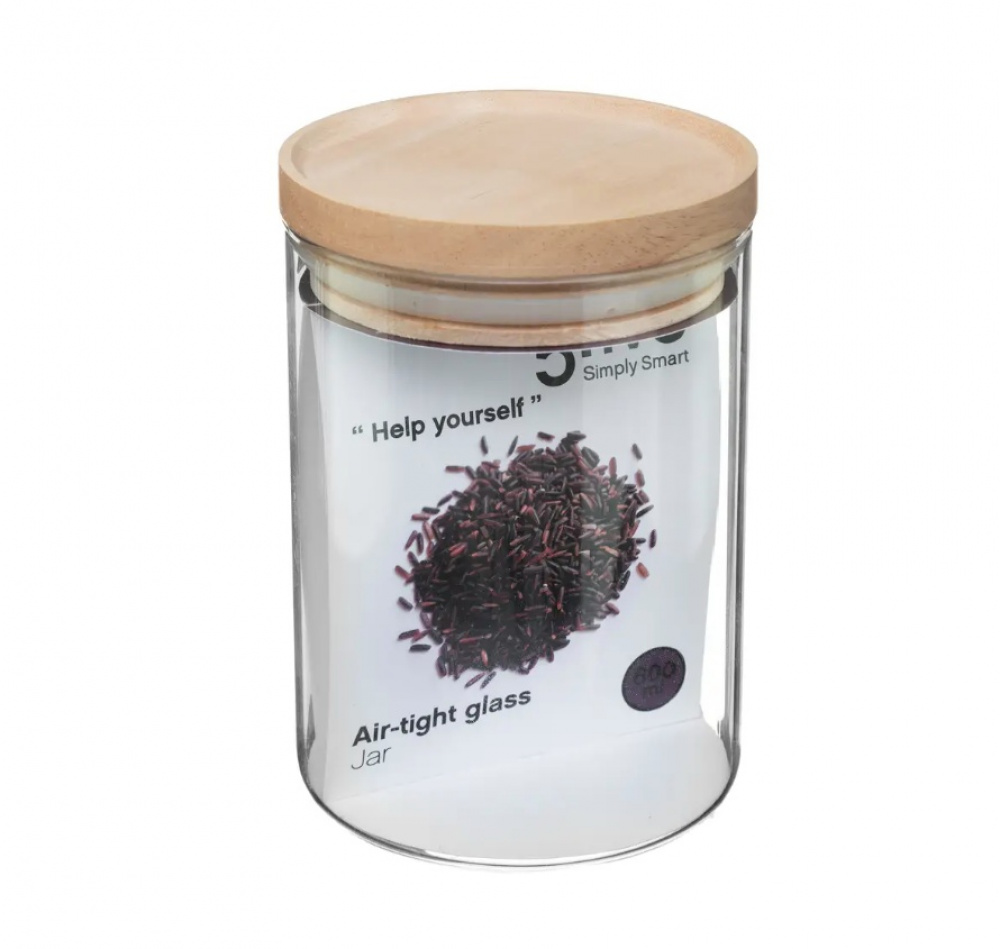 Glass Canister, 0,6 L, HERMET ROUND SMALL, Clear / Nature in the group Storage / Kitchen storage / Storage bins and jars at SmartaSaker.se (41010)