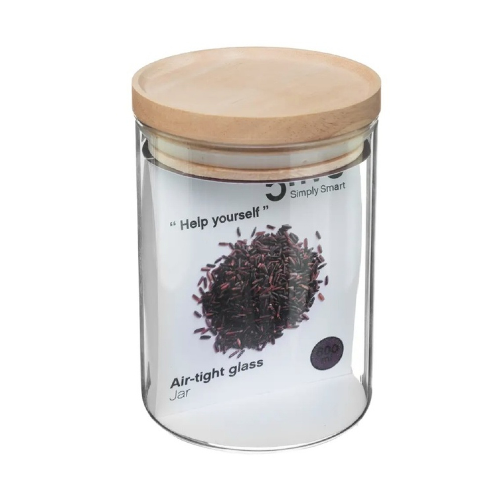 Glass Canister, 0,6 L, HERMET ROUND SMALL, Clear / Nature in the group Storage / Kitchen storage / Storage jars at SmartaSaker.se (41010)
