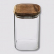 Glass Canister, 1 L, HERMET ACACIA SMALL, Clear / Brown